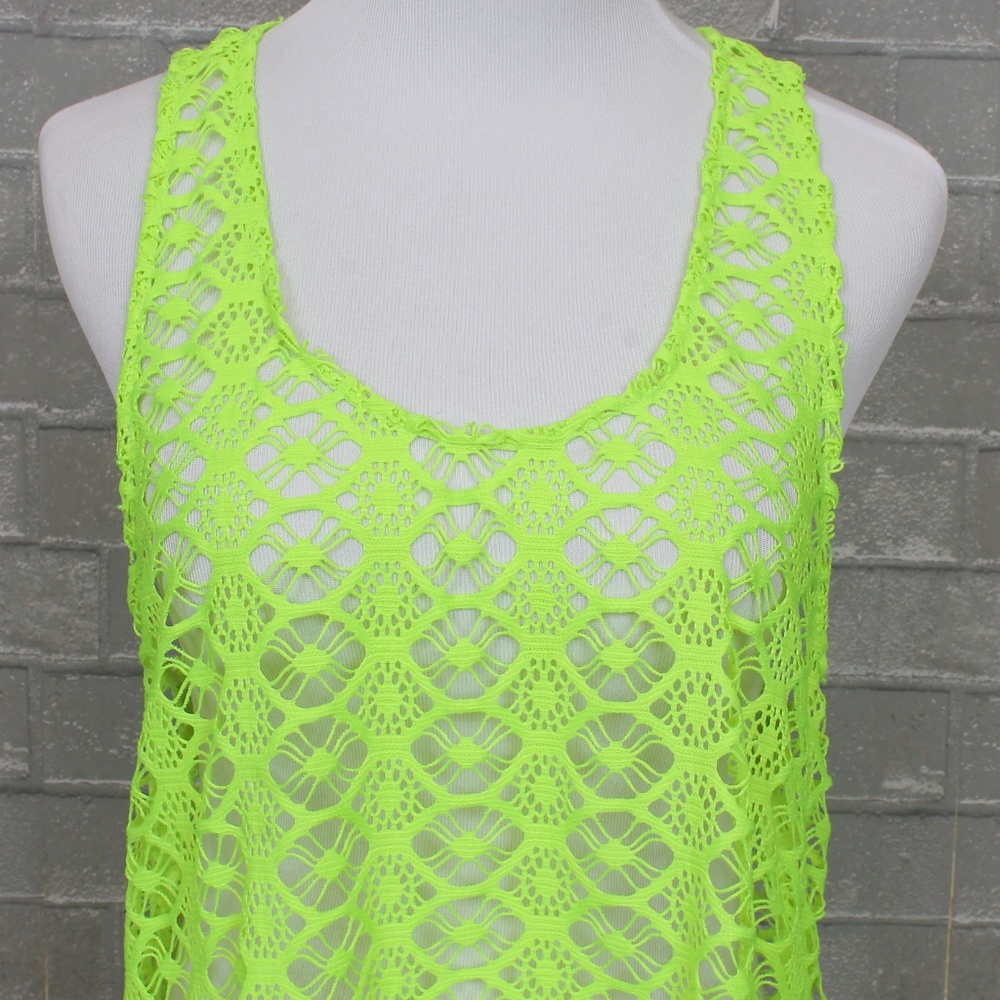 Retro Steve Madden Neon Mesh Swimsuit Coverup - Picture 2 of 6